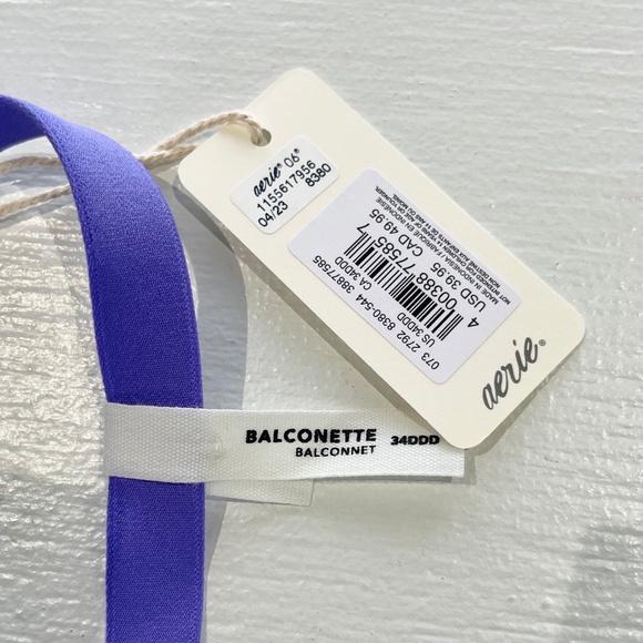 New Aerie SMOOTHEZ Mesh Unlined Underwire Balconette Bra Purple Size 34DDD - Picture 6 of 15